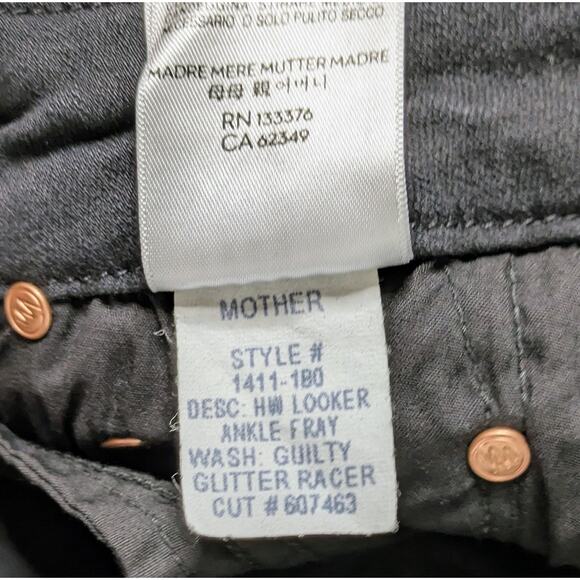 Mother Guilty Glitter Racer 24 Black Skinny Jeans Luxe Athleisure Street Style - Picture 10 of 12